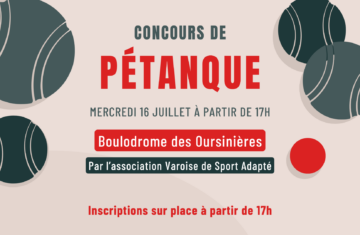 Concours de pétanque – Association Varoise adaptée