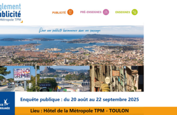 Métropole TPM – Enquête publique relative au projet de RLPi