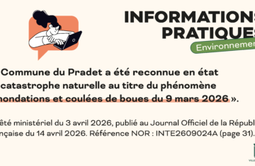 Reconnaissance d&rsquo;état de catastrophe naturelle – Inondations et coulées de boues du 9 mars 2026