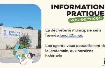 Fermeture exceptionnelle de la déchèterie lundi 25 mai