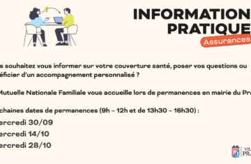 Mutuelle Nationale Familiale : permanences à l&rsquo;Hôtel de Ville
